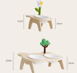 Elevated Wooden Dining Bowl For Cat - Paw Pet Hubs