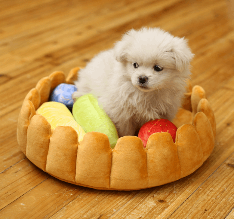 Pet Plush Fruit Pie Bed - Paw Pet Hubs