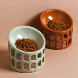 Elevated Oblique Neck Ceramic Pet Bowl - Paw Pet Hubs