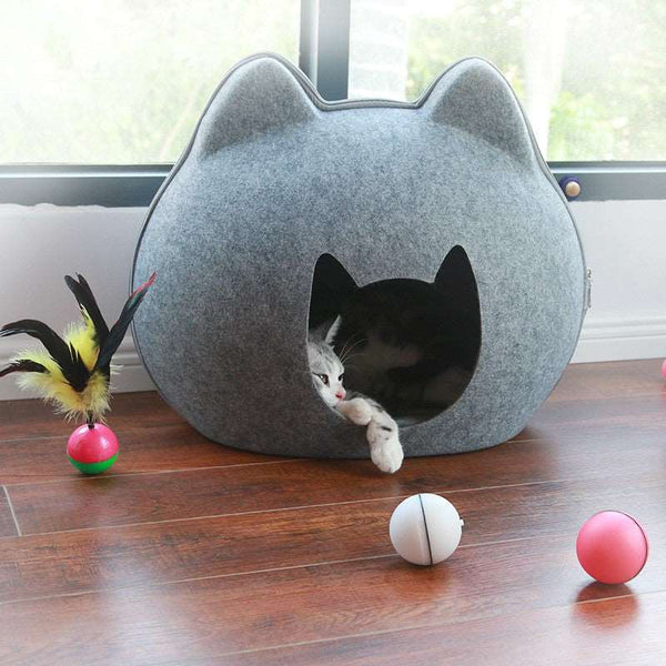 Enclosed Cat-Shaped Pet House - Paw Pet Hubs