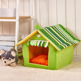 Striped Foldable Pet House & Bed - Paw Pet Hubs