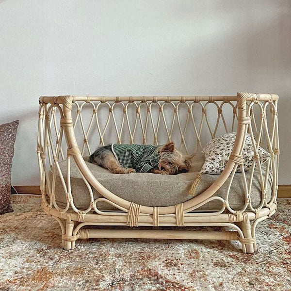 Handmade Rattan Woven Pet Bed Sofa - Paw Pet Hubs