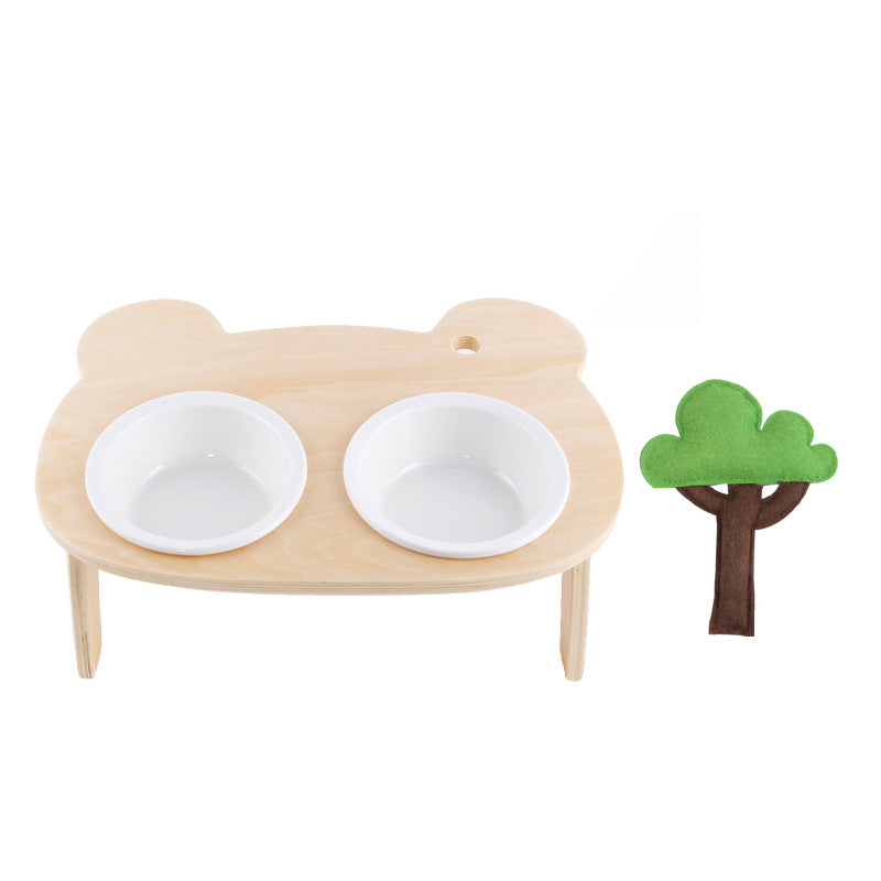 Elevated Wooden Dining Bowl For Cat - Paw Pet Hubs