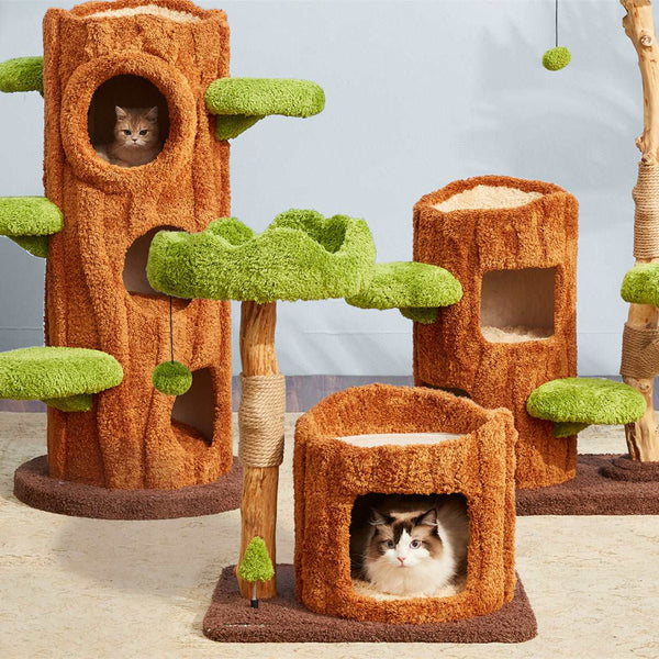 Solid Wood Pet Climber with Sisal Toy - Paw Pet Hubs