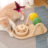 Solid Wood Sisal Ball Cat Toy - Paw Pet Hubs