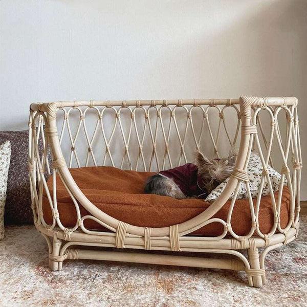 Handmade Rattan Woven Pet Bed Sofa - Paw Pet Hubs